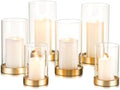 Hewory Hurricane Candle Holder for Pillar Candles: 6Pcs Gold Candle Holders by Hewory