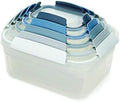 Joseph Joseph Nest Lock Plastic BPA Free Food Storage Container Set with Lockable Airtight Leakproof Lids, 10-Piece, Sky by Unknown