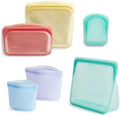 Stasher Premium Reusable Silicone Food Storage Bags, 6-Pack, Multicolor by Stasher