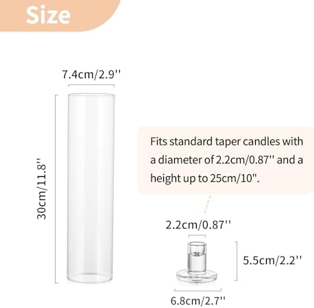 NUPTIO Hurricane Candle Holder for Candlesticks: 11.8" H Set of 6 - Image 4