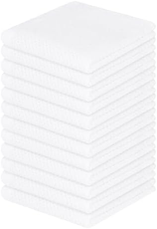 Homaxy 100% Cotton Waffle Weave Kitchen Dish Cloths 12-Pack, White by Homaxy