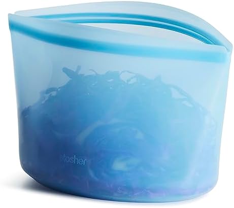 Stasher Premium Reusable Silicone Food Storage Bowl, Blue, 8-Cup by Stasher