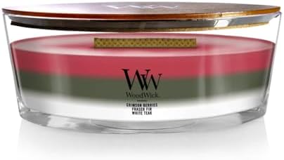 WoodWick Winter Garland Trilogy Holiday Candle Gifts for Women and Men, 16 oz Ellipse Trilogy Candle with Crackling Wick by WoodWick