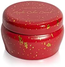 Capri Blue Glimmer Mini Tin - Apple Scented Candle with Mini Candle Holder - Soy Wax Blend - Capri Blue Apple Cider Social Red and Gold (3 oz) - Image 2