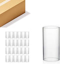 WGVI Hurricane Candle Holder Sleeve, Wide 4", Height 8", Clear Glass Cylinder Candleholder, Chimney Tube, Open Ended Candle Shade, 24 Pieces Bulk by WGVInternational-OpusGlassware