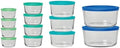 Anchor Hocking 26 Piece Glass Storage Containers with Lids (13 Glass Food Storage Containers & 13 Mixed Blue SnugFit Lids) by AnchorHocking