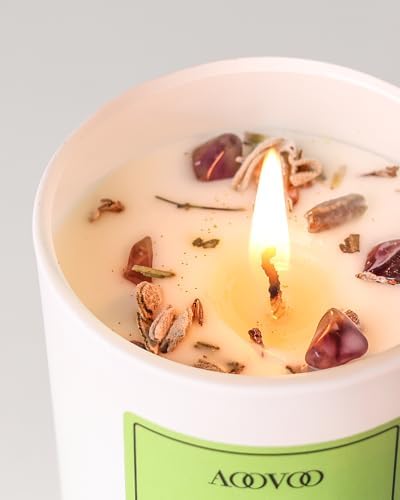 AOOVOO Sage Scented Candles for Women - Aromatherapy Candle with Crystals Inside, 7oz Soy Candles for Home Scented, Mothers Day Birthday Gifts Mothers Day Candle for Women Mom - Image 2
