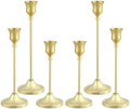 Candlestick Holders 6PCS, Metal Taper Candle Holder, Gold Candle Holders for Pillar Candles, Candle Holder for Wedding Fireplace Mantel by Tunyet