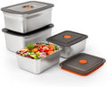 4 PCS(50oz+20oz) Stainless Steel Food Storage Containers With Lids Leak Proof & Airtight | Stainless steel freezer Containers,Airtight Bento Lunch Box,For Meal Prep,Fruit,Snack,Freezer by Unknown