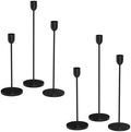 ChefBee 6PCS Black Tall Taper & Pillar Candle Candlestick Holder by ChefBee