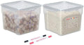 2 Pack 12 QT BPA-Free Translucent Polypropylene Food Storage Containers, Airtight Lids, Stackable Commercial Ingredient Containers for Bulk Dry Goods by GATBO