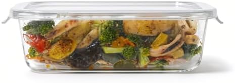 Glass Food Storage Containers with Lids — 6 Piece — 3 Containers + 3 Lids, 21.98 oz Each Glass, BPA-Free Leakproof Stackable Lids, Microwave, Oven & Dishwasher Safe — Ideal for Meal Prep, - Clear Lid - Image 4