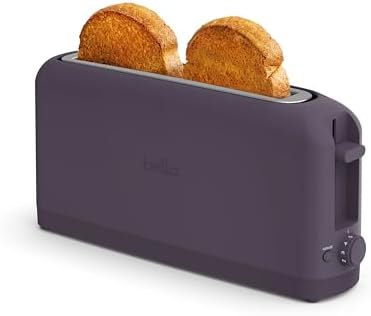 bella Fits-Anywhere™ 2-Slice Slim Toaster, Long Slot & Extra Wide, Plum by bella