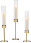 Hewory Gold Hurricane Candle Holder: 3PCS Candlestick Holders for Decor by Hewory