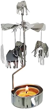 kingnero Rotary Candle Holder Spinning Candleholder Tea Light Candle Powered Carousel Small Gift (Elephant) by kingnero