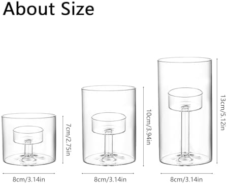 Bigsee Hurricane Glass Cylinder Candle Holder for Table Centerpices, 3pcs - Image 5