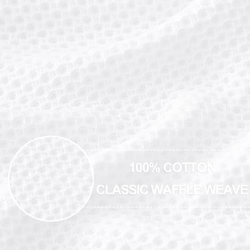 Homaxy 100% Cotton Waffle Weave Kitchen Dish Cloths 18-Pack, White - Image 2