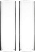 CYS EXCEL 2 PCS (H:10" D:3") Open Ended Glass Hurricane Candleholder Tube Shade | Open Flame Candle Chimney Tube Cover | Bottomless Cylinder by CYSEXCEL%C2%AE