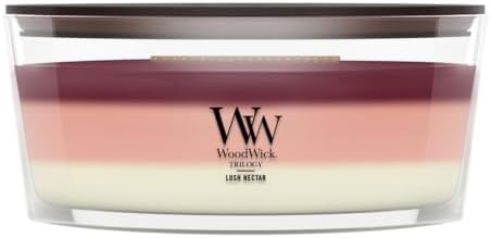 WoodWick Lush Nectar Tri-Scented Candle, Crackling Wick, 16oz by WoodWick