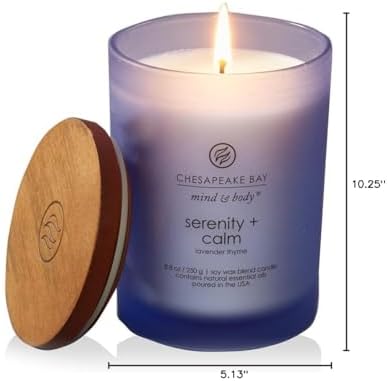 Chesapeake Bay Medium Jar Candles Duo - Peace + Tranquility (Cashmere Jasmine) and Serenity + Calm (Lavender Thyme) Home Decor - Image 6