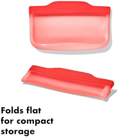 OXO Good Grips Silicone Reusable Bag - Snack Bag (12 oz), Watermelon - Image 7