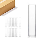 WGVI Hurricane Candle Holder Sleeve, Wide 4", Height 18", Clear Glass Cylinder Candleholder, Chimney Tube, Open Ended Candle Shade, 12 Pieces Bulk by WGVInternational-OpusGlassware