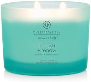 Chesapeake Bay Candle Mind & Body 3-Wick Coffee Table Jar Candle Nourish + Renew (Coconut & Sandalwood) - Image 3