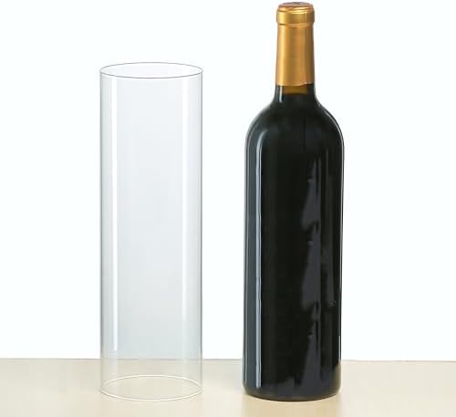 CYS EXCEL 2 PCS (H:10" D:4") Open Ended Glass Hurricane Candleholder Tube Shade | Open Flame Candle Chimney Tube Cover | Bottomless Cylinder - Image 3