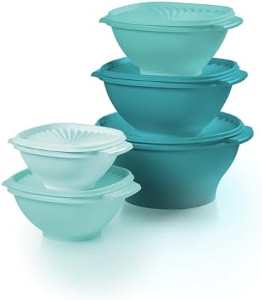 Tupperware Heritage 10-Piece Vintage Green Set (5 Bowls, 5 Lids) by Tupperware