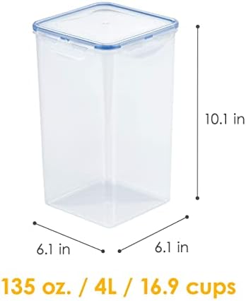 Lock & Lock Airtight Food Storage Container with Lid, 16.9 Cup (Pack of 9) - Image 6