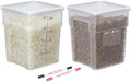 2 Pack 8 QT BPA-Free Translucent Polypropylene Commercial Food Storage Containers, Airtight Lids, Stackable Ingredient Storage for Flour, Sugar & Prep, 2 Markers Included by GATBO