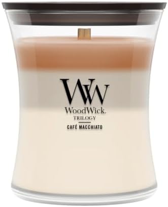 WoodWick Café Macchiato Trilogy Tri-Scented Candle, Crackling Wick, 9.7oz by WoodWick