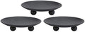 Decorative Iron Plate Candle Holder, Black, Set of 3,Candle Stand for LED & Wax Candles by Scwhousi