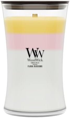 WoodWick Floral Blossoms Tri-Scented Candle, Crackling Wick, 21.5oz by WoodWick