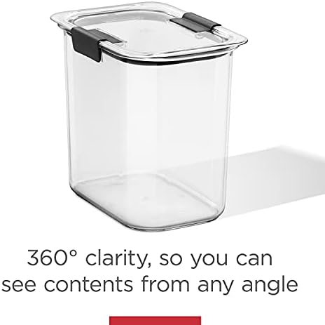 Rubbermaid Brilliance Food Storage Container, 16-Cup, Airtight | Clear/Grey | For Pantry Organization | Pack of 2 - Image 6