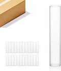 WGVI Hurricane Candle Holder Sleeve, Wide 2.5", Height 14", Clear Glass Cylinder Candleholder, Chimney Tube, Open Ended Candle Shade, 24 Pieces Bulk by WGVInternational-OpusGlassware