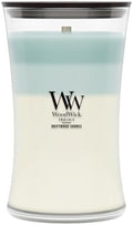 WoodWick Driftwood Shores Tri-Scented Candle, Crackling Wick, 21.5oz by WoodWick