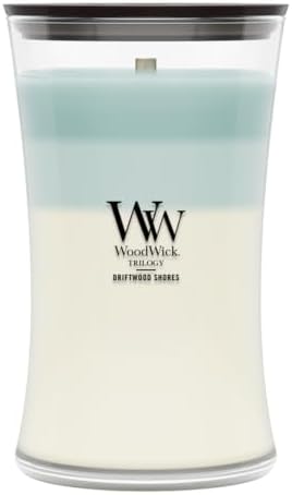 WoodWick Driftwood Shores Tri-Scented Candle, Crackling Wick, 21.5oz by WoodWick