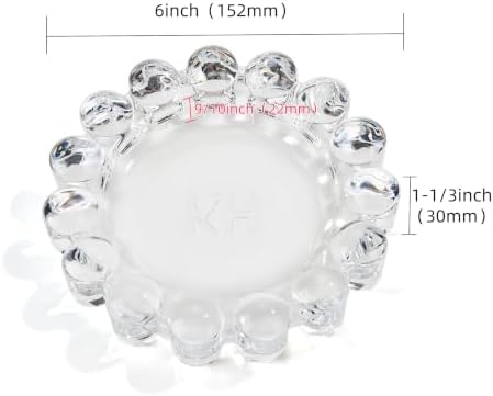 khtumeware Large Chic Clear Bubble Glass Candle Dish – Modern Clear Glass Candle Holder for Tealights & Diffusers, Decorative Tray for Home & Tabletop Decor（1 Pack） - Image 2