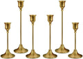 NLBTW Brass Gold Candlestick Holders, Metal Taper Candle Holder, Set of 6 by NLBTW