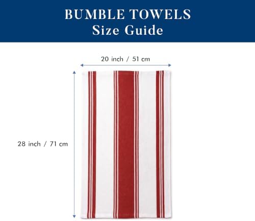 Premium Kitchen Towels 6 Pack 100% Cotton 20"x28" Dish Towels - Red Wide - Image 2