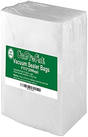 O2frepak Quart 8"x12" Vacuum Sealer Bags 200ct for Food Storage by O2frepakDirect