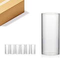 WGVI Hurricane Candle Holder Sleeve, Wide 6", Height 14", Clear Glass Cylinder Candleholder, Chimney Tube, Open Ended Candle Shade, 6 Pieces Bulk by WGVInternational-OpusGlassware