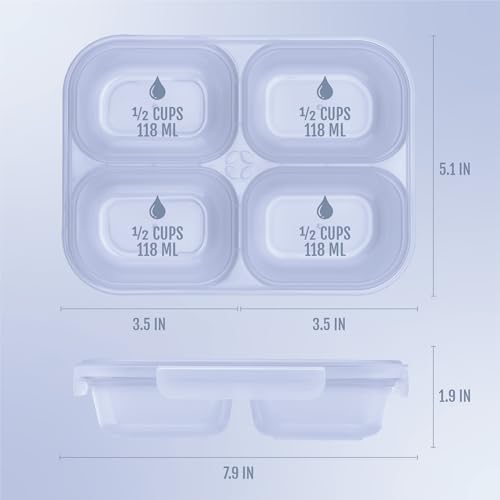 Ello Snap & Nest 10-Piece 2 Cup Plastic Divided Snack Pack Set, Reusable Food Containers for Healthy Eating, Freezer, Dishwasher Safe, Seafoam - Image 4