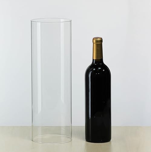 CYS EXCEL D-4.75" H-14 Glass Open Ended Hurricane Candleholder Bottomless Cylinder Sleeve Clear Chimney Shade Tube Cover, 1 Piece - Image 3