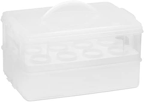Snapware (2-Layer, 24 Cupcakes Plastic Detachable Cupcake Carrier Storage Container With Lid and Handle, Freezer Dishwasher Microwave Safe (Pack of 3) - Image 4