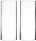 CYS EXCEL 2 PCS (H:10" D:6") Open Ended Glass Hurricane Candleholder Tube Shade | Open Flame Candle Chimney Tube Cover | Bottomless Cylinder by CYSEXCEL%C2%AE