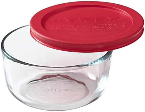 Pyrex Simply Store 2 Cup Single Glass Food Storage Container, Plastic Lid by Pyrex