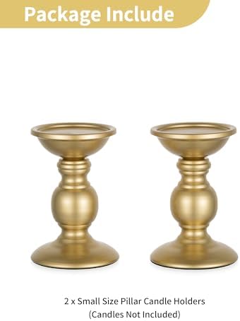 NUPTIO Gold Pillar Candle Holders: Brass Table Centerpiece for 3" Candles - Image 5