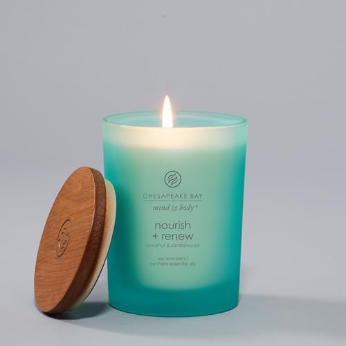 Chesapeake Bay Candle Mind & Body Medium Jar Candle Nourish + Renew (Coconut & Sandalwood) - Image 2